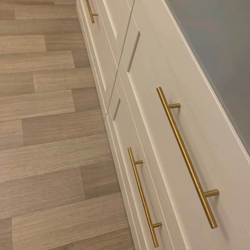 Brushed gold brass luxy interiors black matte matt cabinet handles