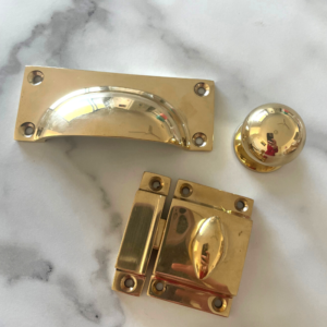 Gold brass polished brass cabinet latch handle knob brushed brass matt black luxy interiors